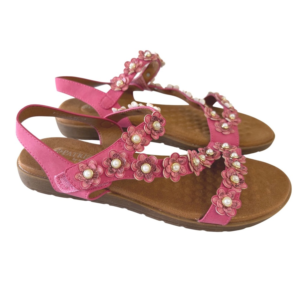Patrizia by Spring Step Pearlja Pink Floral Pearl Slingback Sandals 40 200112311